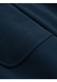 Ombre Clothing - Męska kurtka typu biker ze stójką i kieszeniami – granatowa V1 - Rozmiar: L. Okazja: na co dzień. Typ kołnierza: kołnierzyk stójkowy. Kolor: niebieski. Materiał: syntetyk, tkanina, poliester, materiał. Wzór: ze splotem. Styl: casual #6