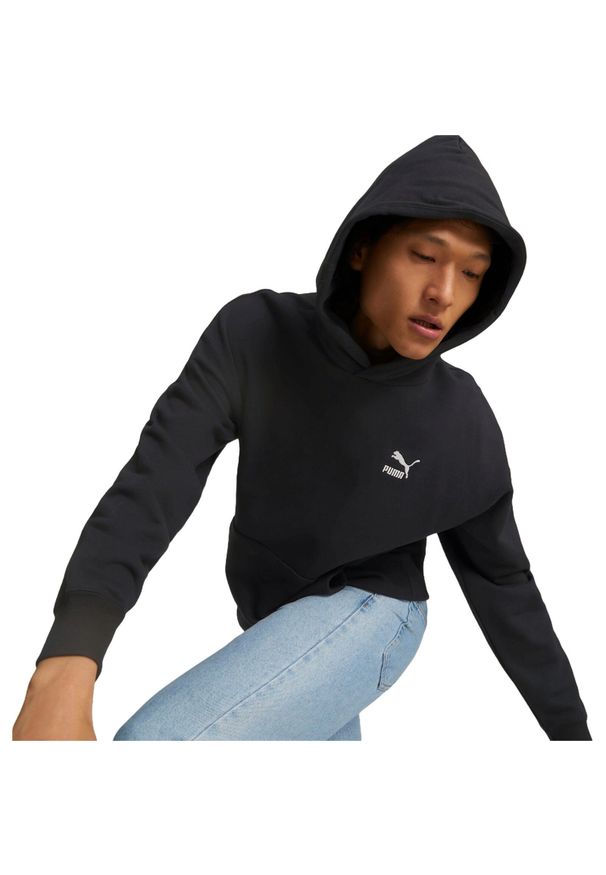 Bluza z kapturem męskie Puma Classics Relaxed Hoodie Tr. Typ kołnierza: kaptur. Kolor: czarny. Materiał: bawełna, materiał. Sport: fitness