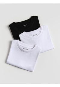 Reserved - Bawełniany t-shirt 3 pack - czarny. Kolor: czarny. Materiał: bawełna