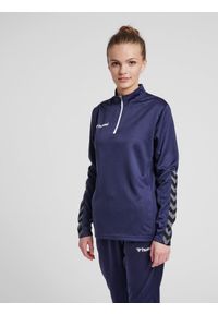 Bluza do piłki nożnej damska Hummel demi-zip hml AUTHENTIC. Kolor: niebieski