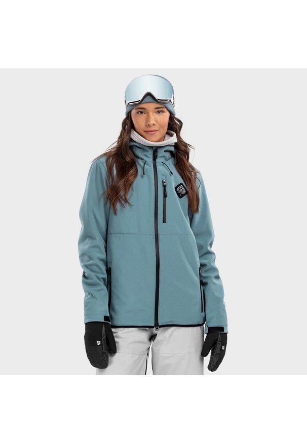 SIROKO - Kurtka snowboardowa damska W2-W Beluga. Kolor: niebieski. Materiał: softshell, materiał. Sport: snowboard