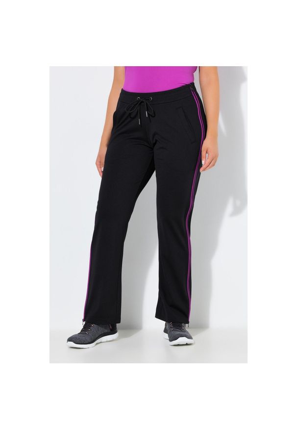 ULLA POPKEN - Damskie Spodnie dresowe spodnie do rehabilitacji z recyklingu. Kolekcja: plus size. Kolor: czarny. Materiał: poliester, elastan, materiał. Sport: joga i pilates
