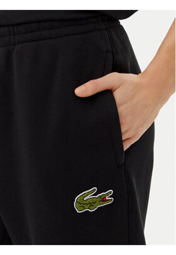 Lacoste Spodnie dresowe XH2750 Czarny Regular Fit. Kolor: czarny. Materiał: bawełna