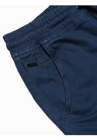 Ombre Clothing - Spodnie męskie joggery P885 - granatowe - XXL. Kolor: niebieski. Materiał: bawełna, elastan. Styl: klasyczny #3