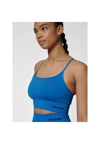 Bezszwowy biustonosz dla kobiet Hummel Tiffy. Kolor: niebieski. Materiał: materiał. Sport: fitness #1