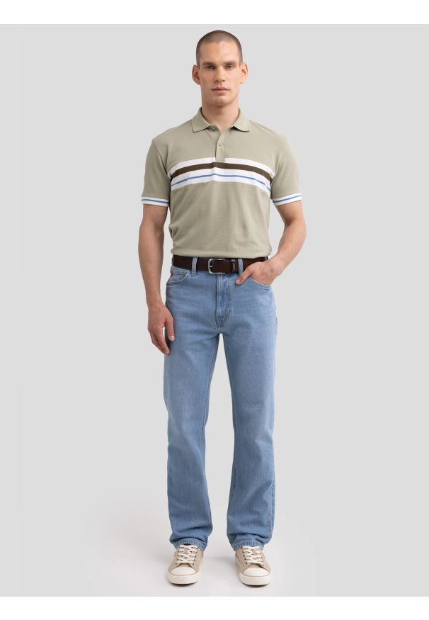 Big-Star - Koszulka męska polo pistacjowa Poloer 300. Okazja: na co dzień. Typ kołnierza: polo. Kolor: zielony. Materiał: skóra, jeans, dzianina. Wzór: aplikacja. Styl: elegancki, casual, klasyczny