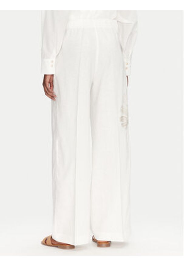 ACCESS FASHION Spodnie palazzo 53-5087-133 Biały Wide Leg. Kolor: biały. Materiał: len
