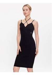 Calvin Klein Jeans Sukienka dzianinowa J20J221156 Czarny Slim Fit. Kolor: czarny. Materiał: lyocell #5