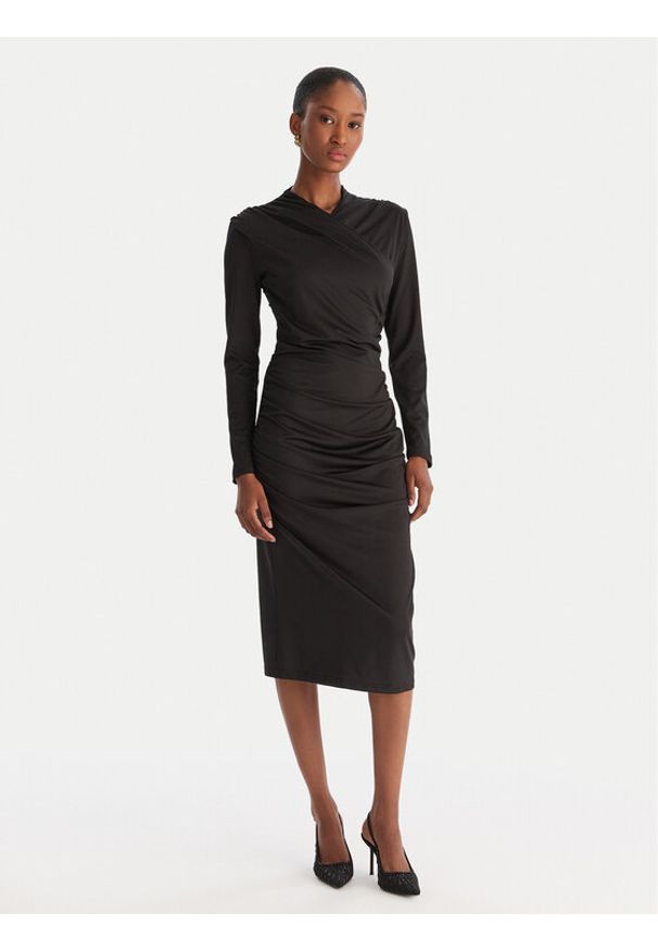 ACCESS FASHION Sukienka koktajlowa 54-3040-225 Czarny Slim Fit. Kolor: czarny. Materiał: syntetyk. Styl: wizytowy