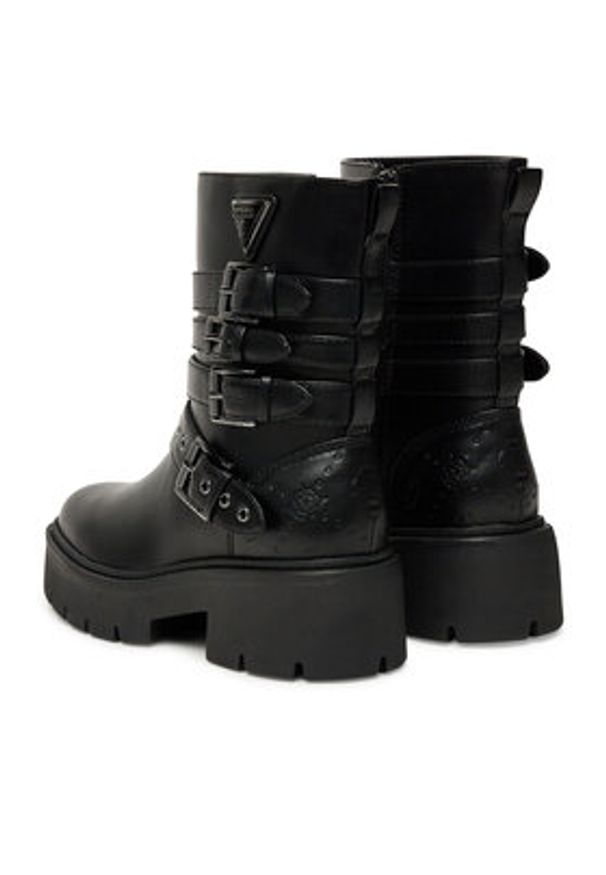 Guess Botki FLTSVO FAL10 Czarny. Kolor: czarny. Materiał: skóra