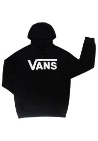 Bluza Vans Classic Pullover VN000HNXBLK1 - czarna. Kolor: czarny. Materiał: bawełna. Wzór: aplikacja. Styl: sportowy, klasyczny