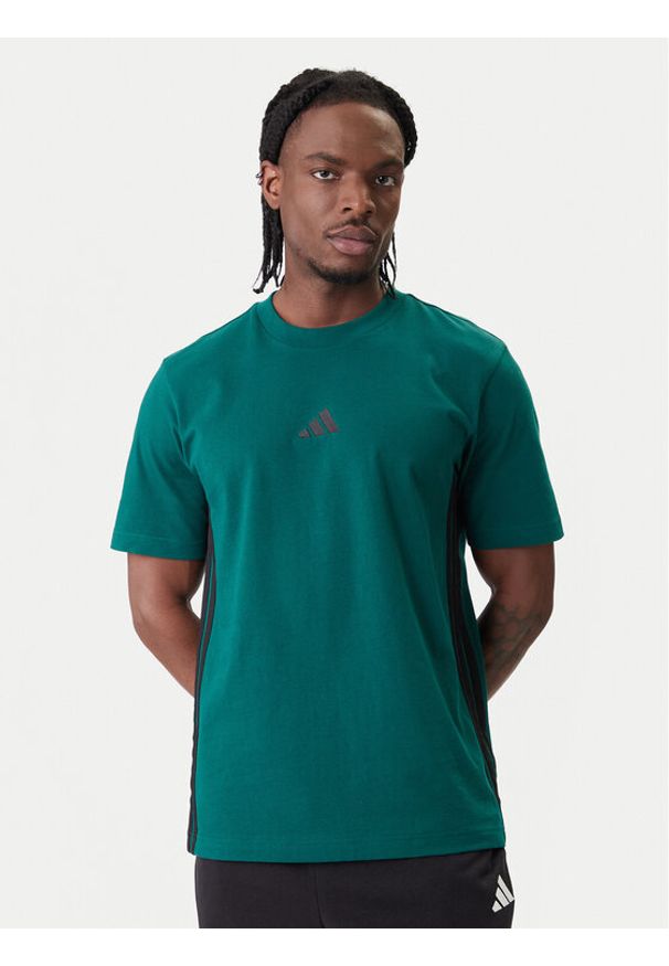 Adidas - adidas T-Shirt Essentials 3-Stripes JD1905 Zielony Regular Fit. Kolor: zielony. Materiał: bawełna