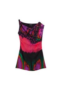 Desigual Sukienka letnia Beattl Lacroix 26SWVW59 Kolorowy Regular Fit. Materiał: wiskoza. Wzór: kolorowy. Sezon: lato #3