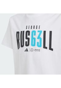 Adidas - Koszulka Mercedes - AMG Petronas Formula One Team George Russell Kids. Kolor: biały. Materiał: bawełna
