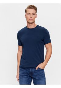 Trussardi Jeans - Trussardi T-Shirt 52T00767 Granatowy Regular Fit. Kolor: niebieski. Materiał: bawełna