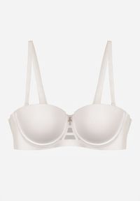 Born2be - Biały Gładki Biustonosz Balkonetka Dalilin. Kolor: biały. Wzór: gładki #2