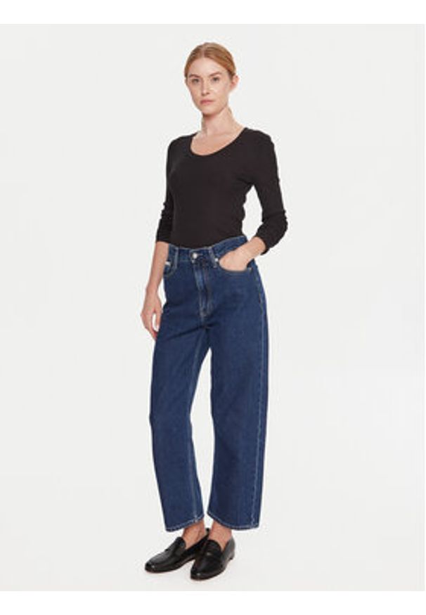 Calvin Klein Bluzka LV044D235G Czarny Slim Fit. Kolor: czarny