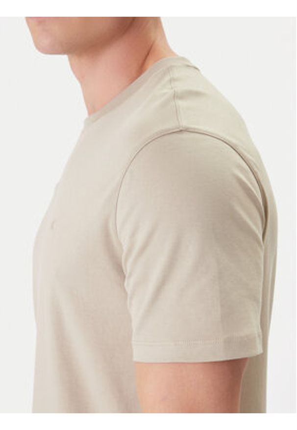 Calvin Klein T-Shirt LV04LB275G Beżowy Regular Fit. Kolor: beżowy. Materiał: bawełna