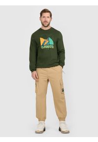 4f - 4F Longlseeve z nadrukiem męski - khaki XL. Okazja: na co dzień, na spacer. Kolor: oliwkowy, wielokolorowy, brązowy. Materiał: dzianina, bawełna, materiał. Długość rękawa: długi rękaw. Wzór: nadruk. Styl: casual #2