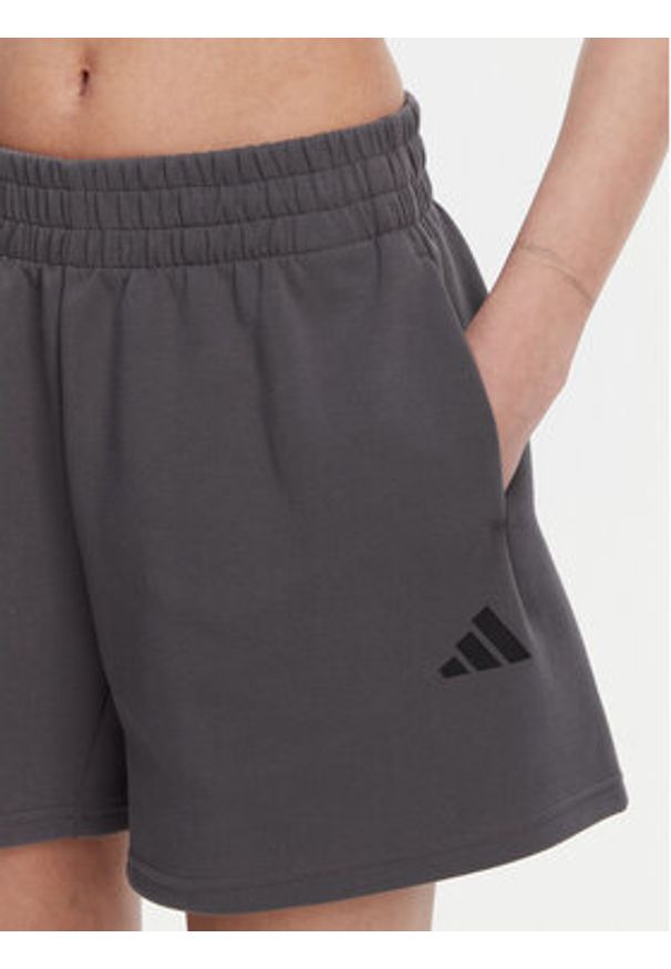 Adidas - adidas Szorty sportowe Future Icons Small Logo JE3998 Szary Loose Fit. Kolor: szary. Materiał: bawełna