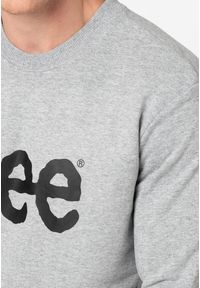 Lee - LEE BASIC CREW LOGO SWS MĘSKA BLUZA REGULAR FIT GREY MELE L80XTJMP