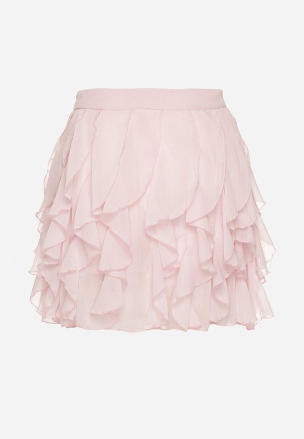 Born2be - Różowe Spódnico-Szorty z Falbankami Vikavira. Okazja: na spotkanie biznesowe, na co dzień. Kolor: różowy. Styl: elegancki, biznesowy, casual