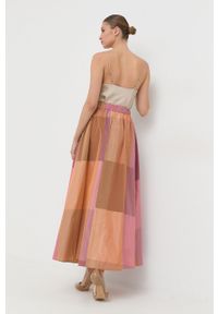 MAX&Co. spódnica kolor różowy maxi rozkloszowana. Stan: podwyższony. Kolor: różowy. Materiał: tkanina #4