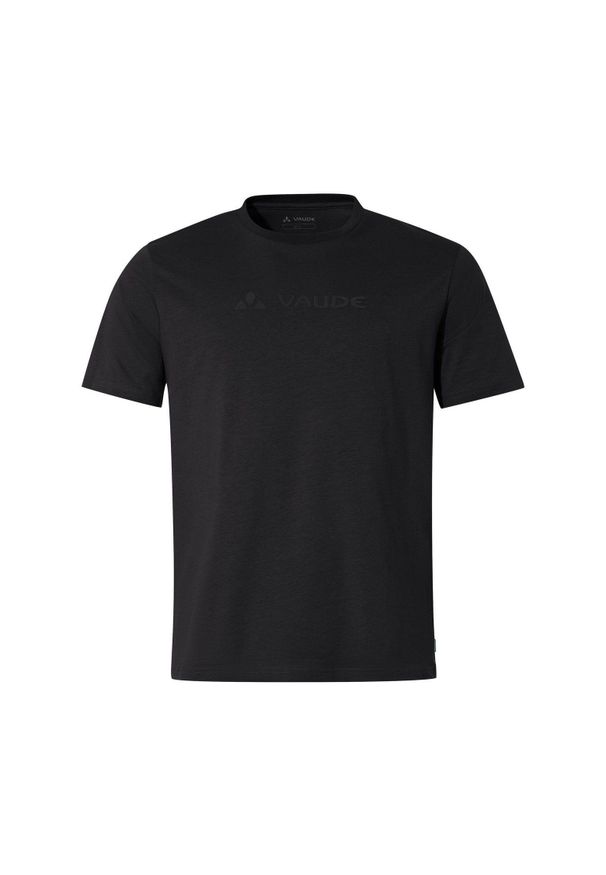 Vaude - T-shirt VAUDE II. Kolor: czarny. Materiał: bawełna, dzianina. Wzór: nadruk