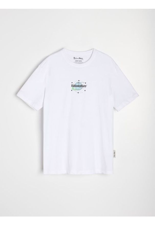 Sinsay - Koszulka z nadrukiem na plecach Rick and Morty - biały. Kolor: biały. Wzór: nadruk