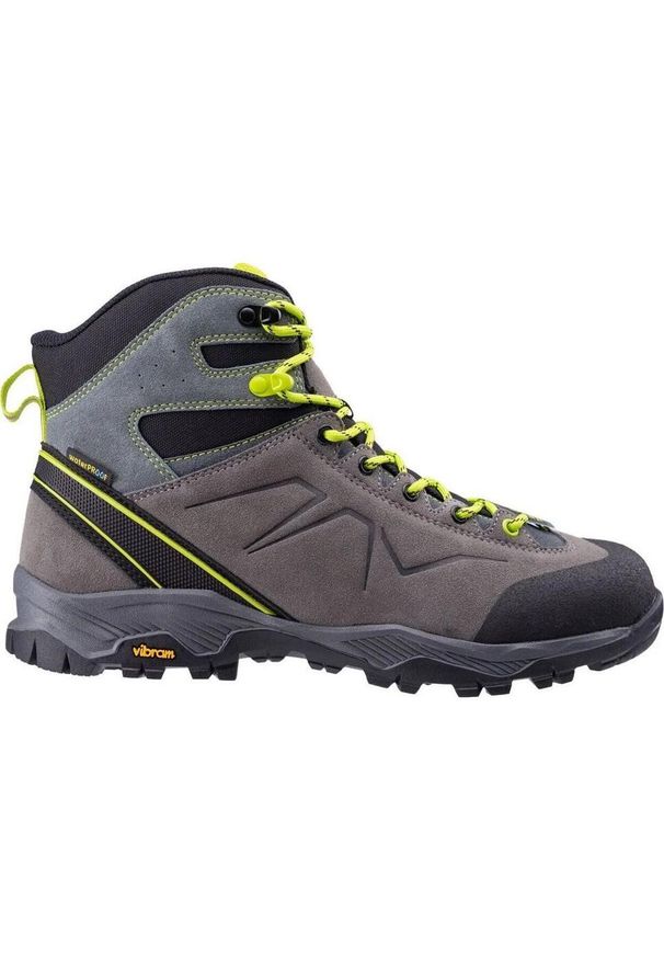Elbrus - Męskie Buty Sportowe Herone Suede Mid Cut. Kolor: czarny, żółty, zielony, szary, wielokolorowy. Sport: turystyka piesza
