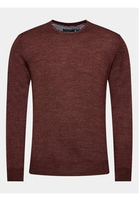 Brave Soul Sweter MK-279PARSEC6 Bordowy Regular Fit. Kolor: czerwony. Materiał: wiskoza