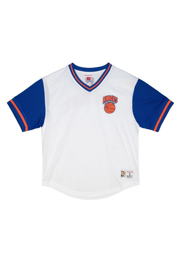 Mitchell & Ness - Dzianinowy dekolt w serek New York Knicks Fashion. Typ kołnierza: dekolt w serek. Kolor: biały. Materiał: dzianina. Sport: koszykówka