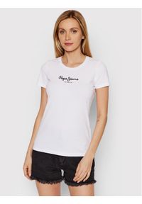 Pepe Jeans T-Shirt PL502711 Biały Slim Fit. Kolor: biały. Materiał: bawełna