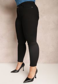 Renee - Czarne Spodnie Skinny Push-Up Mabyn. Kolor: czarny. Materiał: tkanina