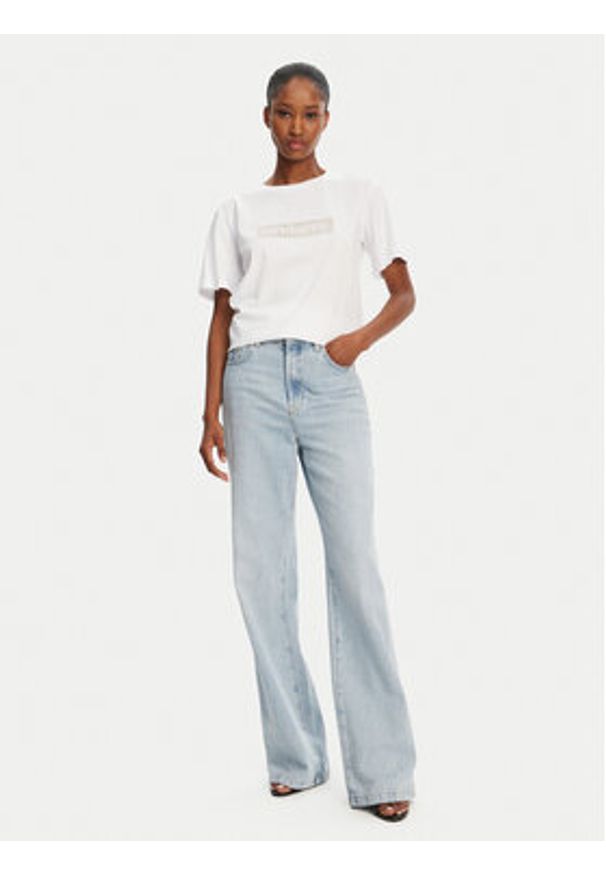 Patrizia Pepe T-Shirt 2M4422/J274-W146 Biały Regular Fit. Kolor: biały. Materiał: bawełna