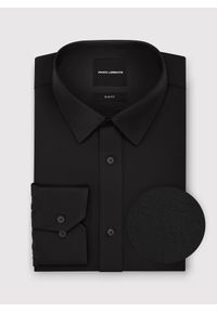 Pako Lorente - PAKO LORENTE – Czarna koszula męska z wełną. Typ kołnierza: kołnierzyk klasyczny. Kolor: czarny, brązowy. Materiał: wełna. Długość rękawa: długi rękaw. Długość: długie #6