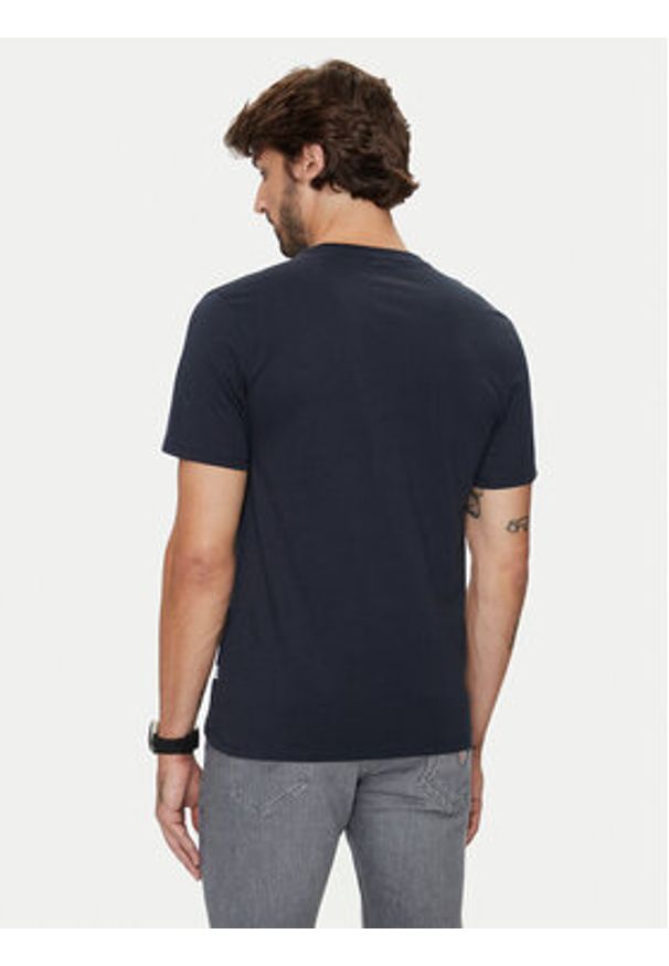 Guess Jeans T-Shirt M4YI52 K8HM0 Granatowy Slim Fit. Kolor: niebieski. Materiał: bawełna