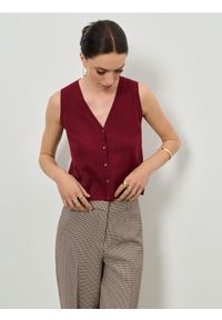 Sinsay - Kamizelka z wiskozą - różowy. Kolor: różowy. Materiał: wiskoza