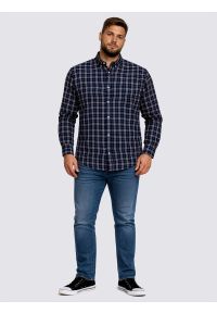 Big-Star - Koszula męska flanelowa w kratę granatowa Meridenisoni 403. Typ kołnierza: kołnierzyk klasyczny. Kolor: niebieski. Wzór: kratka. Styl: klasyczny #7
