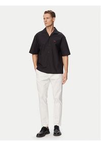 Hugo - HUGO Koszula Espino 50560580 Czarny Oversize. Kolor: czarny. Materiał: bawełna #3