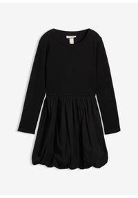 bonprix - Sukienka mini z czystej bawełny organicznej. Kolor: czarny. Materiał: bawełna. Typ sukienki: bombki. Długość: mini #1