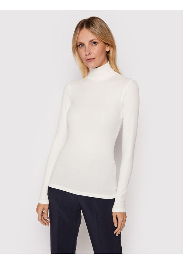 Polo Ralph Lauren Golf 211814422001 Biały Slim Fit. Typ kołnierza: golf, polo. Kolor: biały. Materiał: bawełna, lyocell