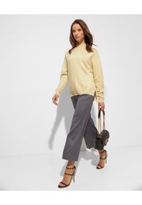 PESERICO - Jasnożółty sweter z jedwabiem. Kolor: żółty. Materiał: jedwab. Długość rękawa: długi rękaw. Długość: długie