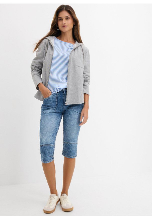 bonprix - Dżinsy rybaczki. Kolor: niebieski