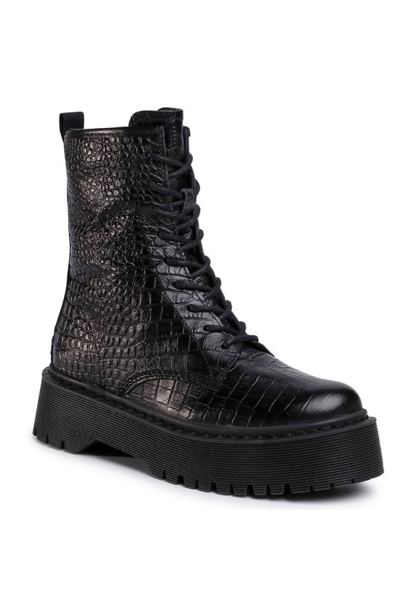 Trapery QUAZI QZ-22-05-000800 501. Kolor: czarny. Materiał: skóra