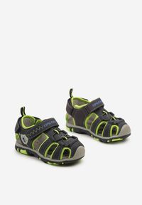 Born2be - Granatowo-Zielone Sandały Sportowe na Rzepy z Wkładką ze Skóry Naturalnej Wavia. Zapięcie: rzepy. Kolor: niebieski. Materiał: skóra. Styl: sportowy #3