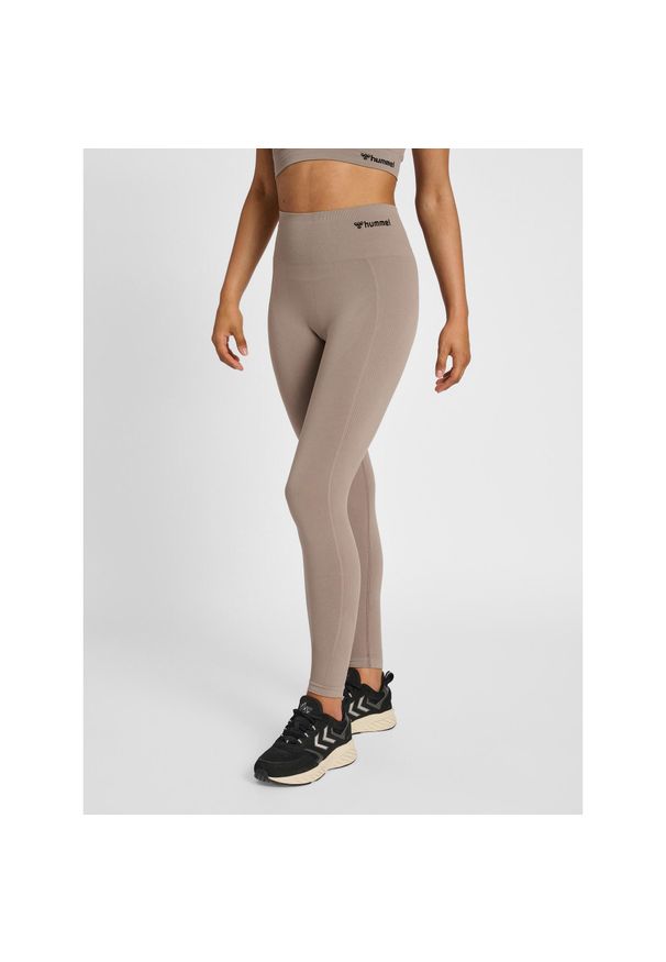 Damskie wysokie legginsy Hummel TIF. Kolor: zielony, wielokolorowy, szary. Materiał: tkanina