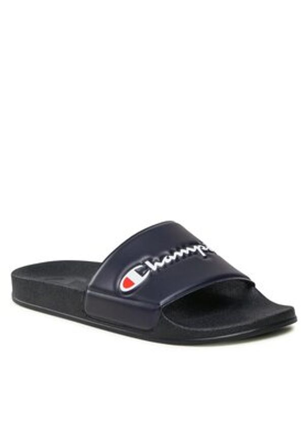 Champion Klapki Slide Varsity S21993-CHA-BS501 Granatowy. Kolor: niebieski. Materiał: skóra