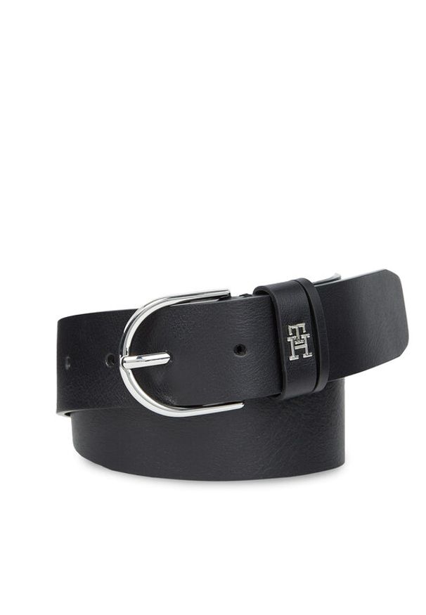 TOMMY HILFIGER - Tommy Hilfiger Pasek Damski Th Timeless 3.5 AW0AW15387 Czarny. Kolor: czarny. Materiał: skóra