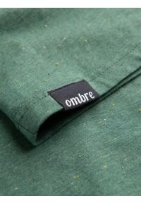Ombre Clothing - T-shirt męski z ozdobnym efektem confetti - zielony V4 OM-TSCT-0178 - XXL. Okazja: na co dzień. Kolor: zielony. Materiał: bawełna. Wzór: jednolity. Styl: casual #6